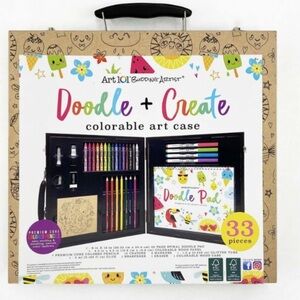 33 Piece Doodle and Create Colorable Premium Art Set with Bonus Case.